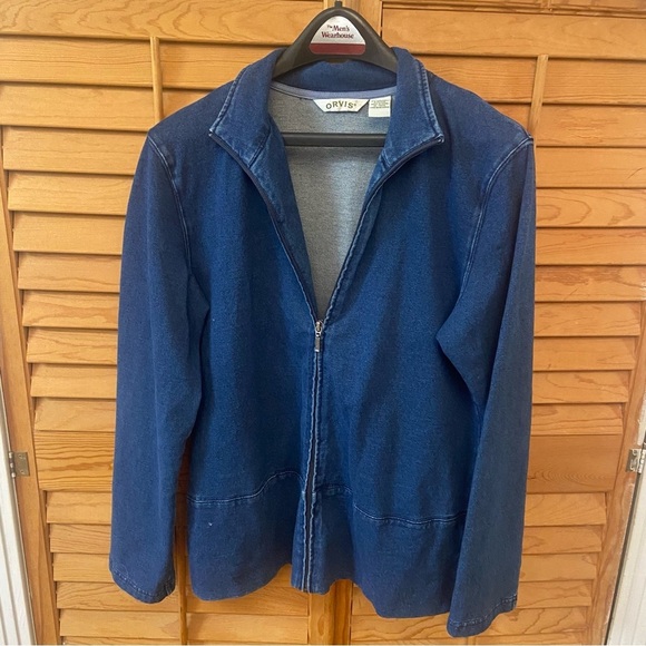 Orvis Women’s  Blue Denim Jacket Size M Full Zip Stretch Casual Outdoors Spring - Picture 13 of 13